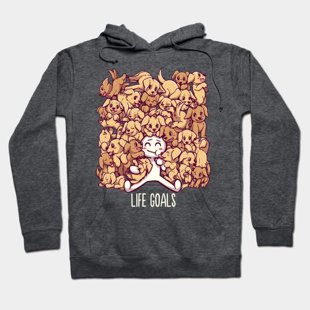 Life Goals - Golden Labrador Retriever dogs Hoodie by TechraNova